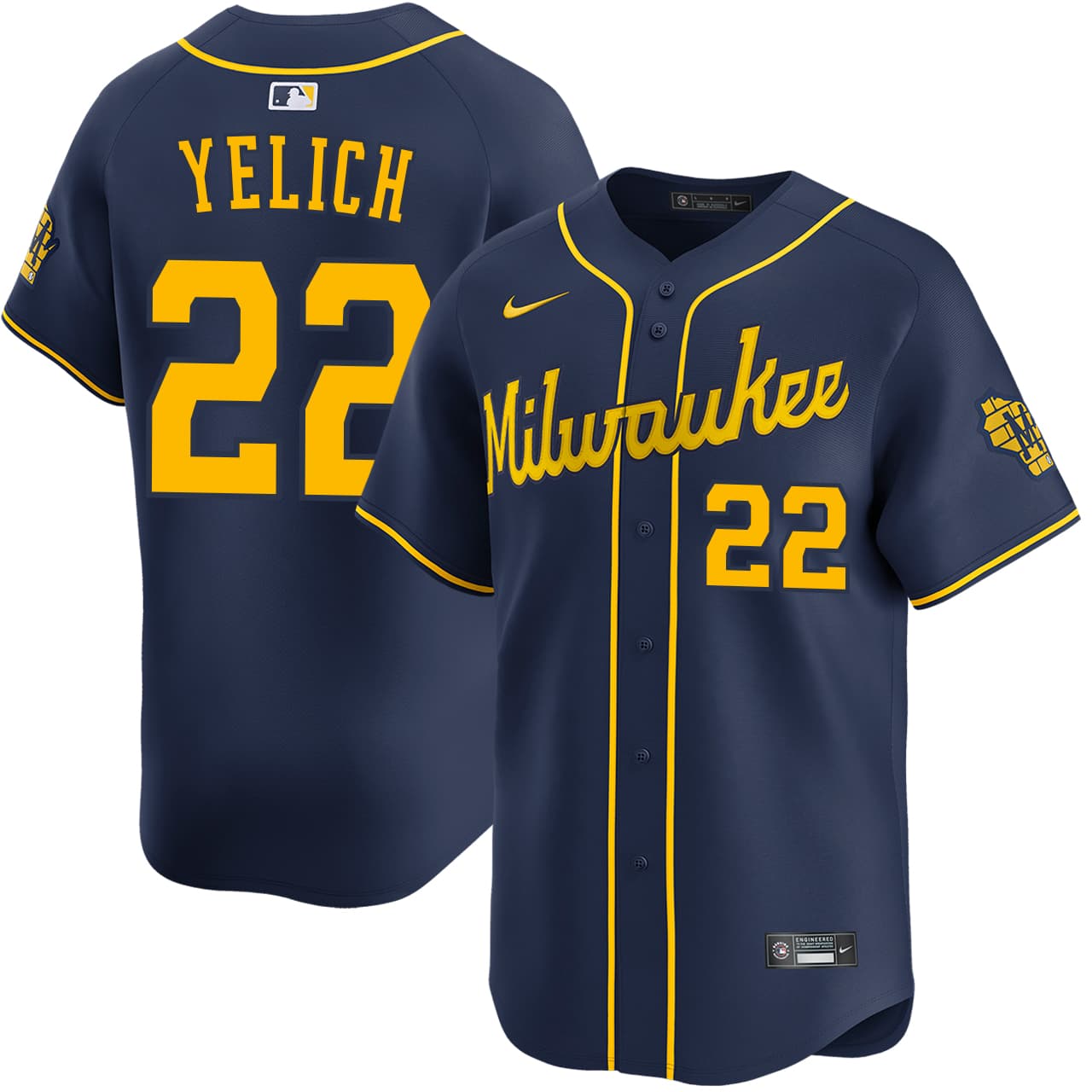 Milwaukee Brewers Nike Christian Yelich alternate navy Limited jersey